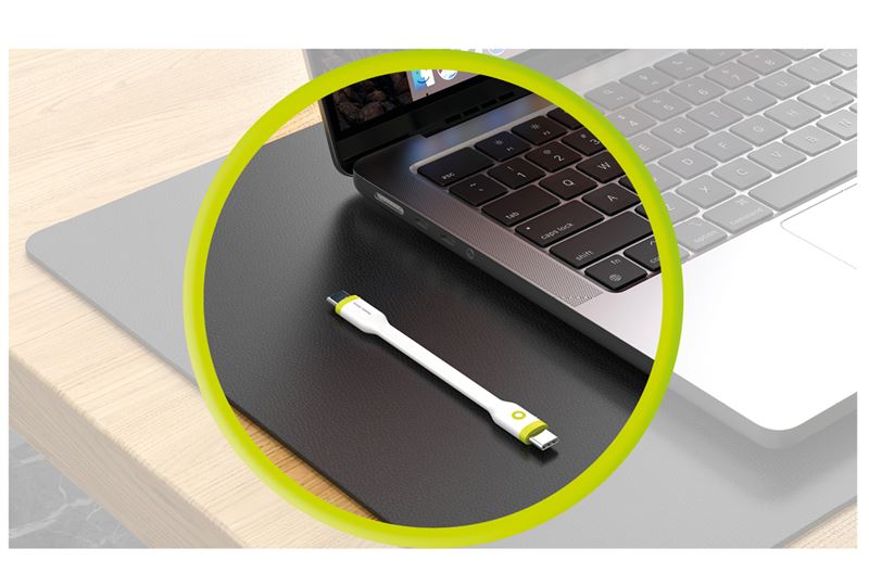 Cablu pentru incarcare si transfer de date Mobile Origin Compact, 2x USB-C, 60W, 10 cm, Alb (iPhone 17 Pro Max, COMC-USBC-WHT) by www.silkase.ro